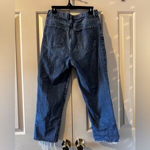 Straight legged high waisted jeans